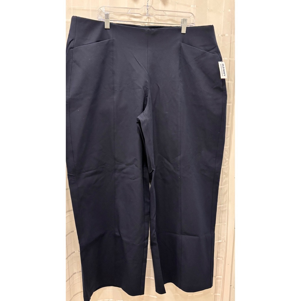 Old Navy Womens High-Rise Pixie Wide-Leg Pants Navy Blue 2X New 494944-02-1